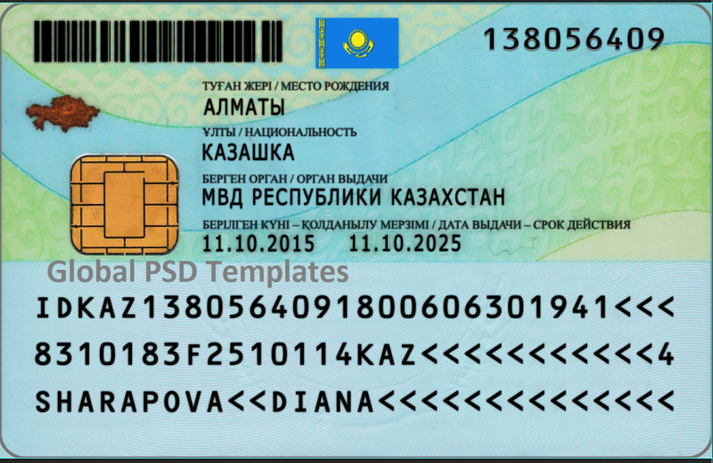 Kazakhstan ID Card Template (Front & Back) - Image 2