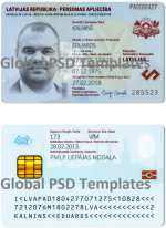 Latvia ID Card Template (scan)