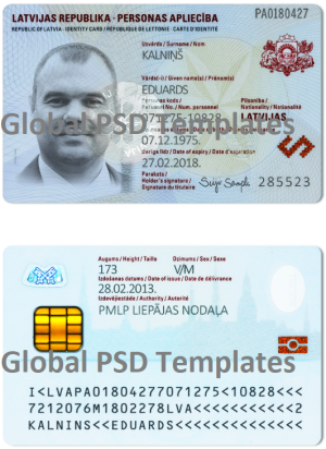 Latvia ID Card Template (scan)