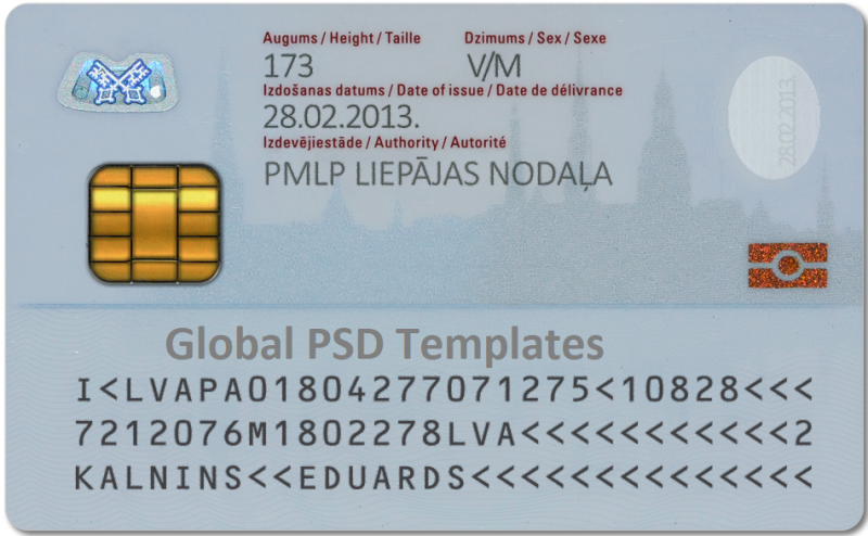 Latvia ID Card Template (Front & Back) - Image 2
