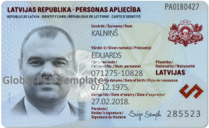 Latvia ID Card Template (Front & Back)
