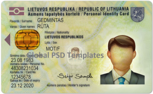 Lithuania ID Card Template (Front & Back)