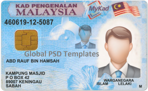 Malaysia ID Card Template (Front & Back)