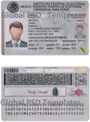 Mexico ID Card Template (scan)