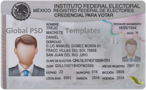 Mexico ID Card Template (Front & Back)