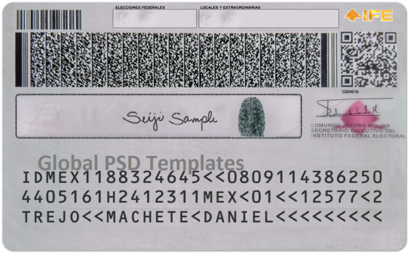 Mexico ID Card Template (Front & Back) - Image 2