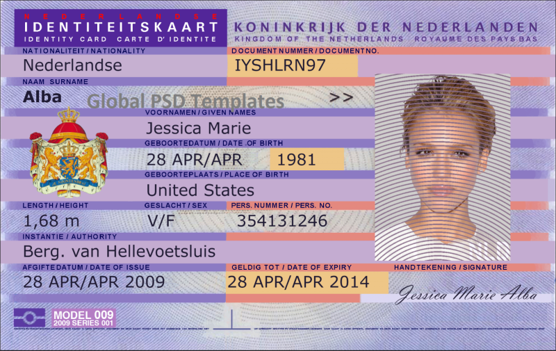 Netherlands ID Card Template (V1)