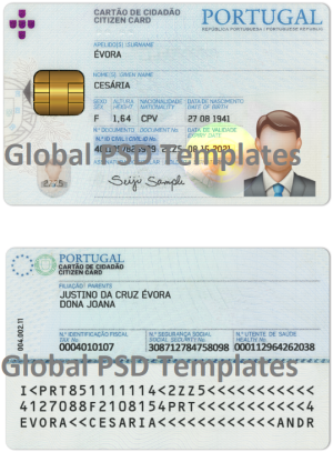 Portugal ID Card Template (scan)