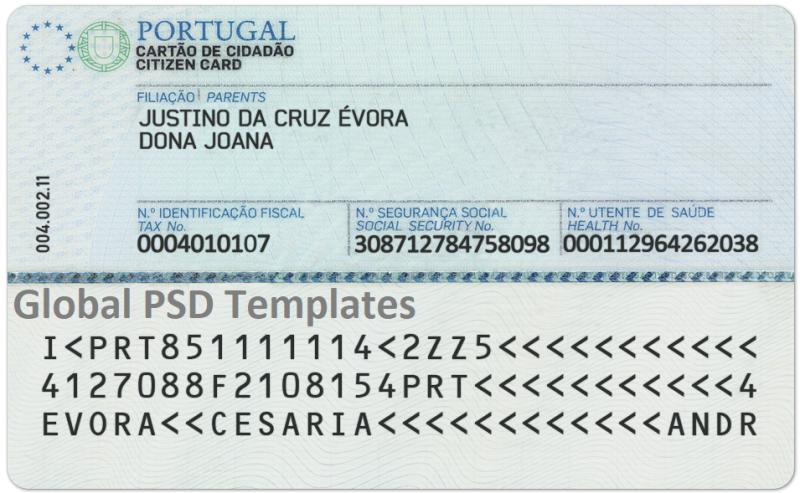 Portugal ID Card Template (Front & Back) - Image 2