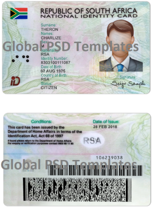 South Africa ID Card Template (scan)
