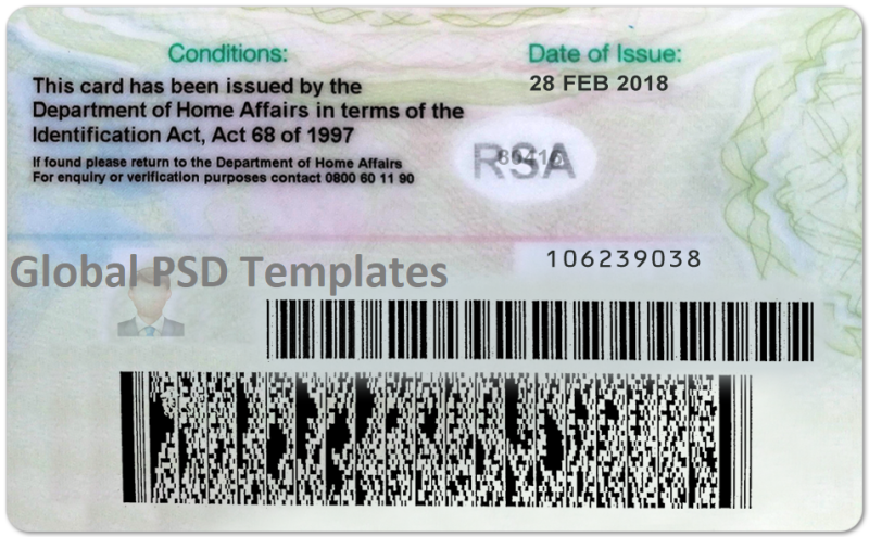 South Africa ID Card Template (Front & Back) - Image 2