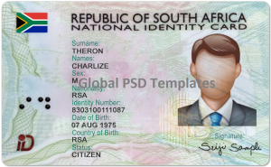 South Africa ID Card Template (Front & Back)