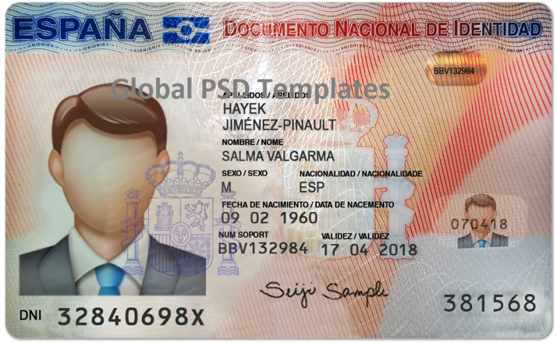 Spain ID Card Template (Front & Back) V1