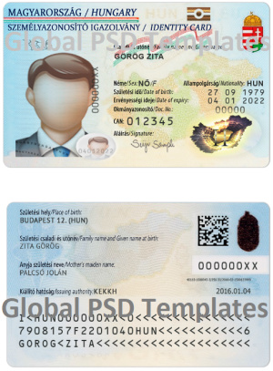 Hungary ID Card Template (scan)