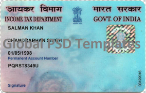 Indian Pan Card Template