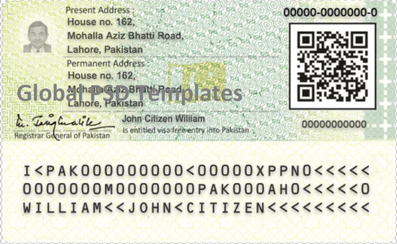 Pakistan Id Card Template - Image 2