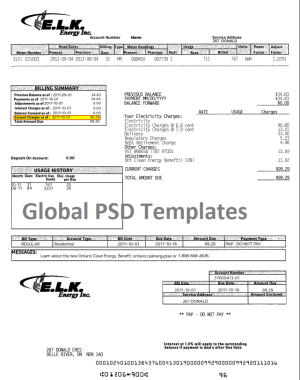 Canada  ELK Energy Electricity Utility Bill Template