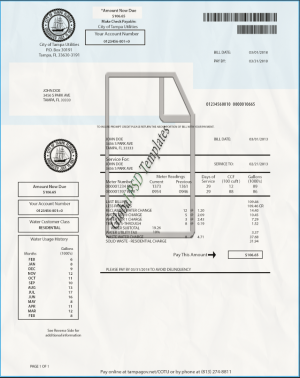 Florida Water Bill Template