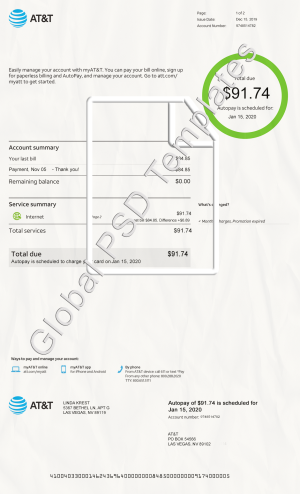 AT&T Bill PSD Template