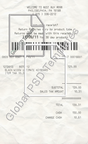 BestBuy Receipt PSD Template