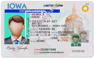 Iowa Driver's License PSD Template