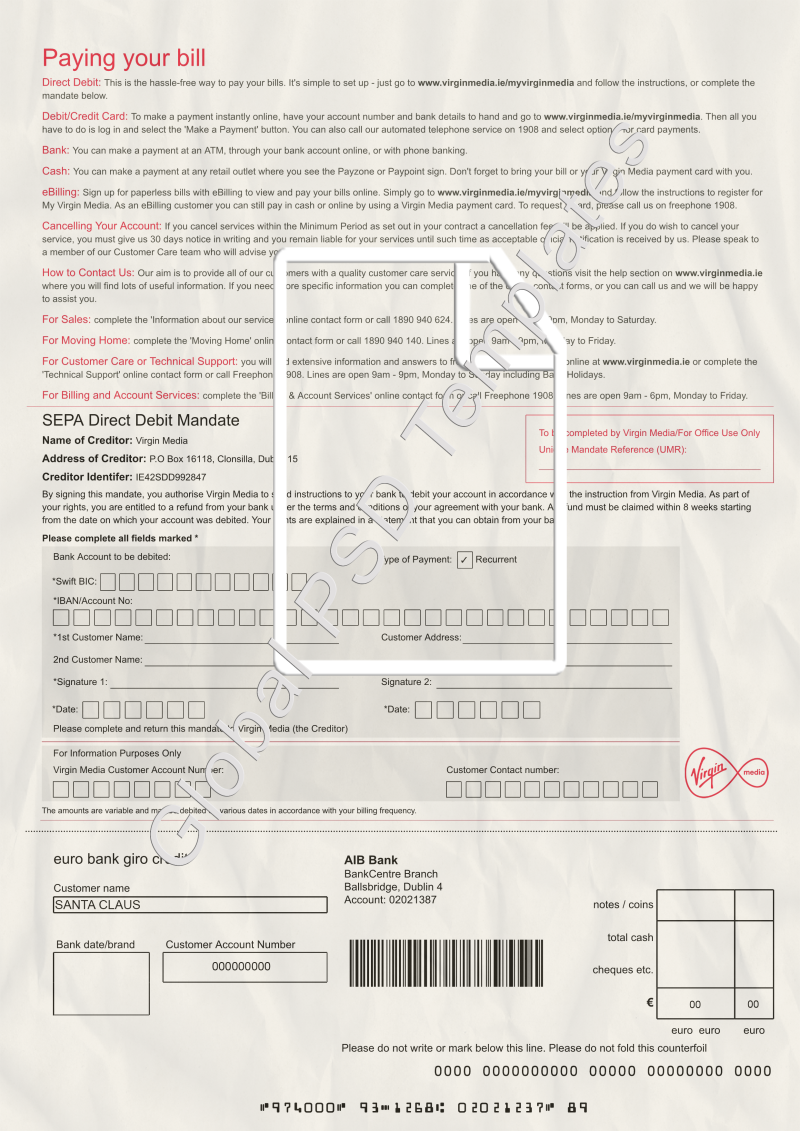 Ireland Utility Bill PSD template - Image 2