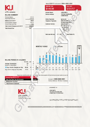 Kentucky Electricity Bill PSD Template