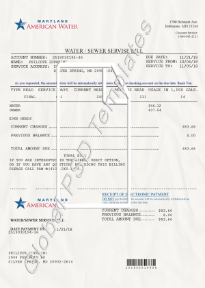 Maryland Water Bill PSD Template