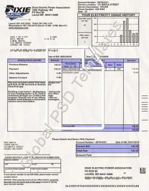 Mississippi Electricity Bill PSD Template