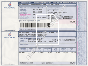 Moldova Utility Bill PSD Template