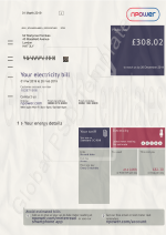 Npower Utility Bill PSD Template