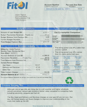 Sweden Utility Bill PSD Template